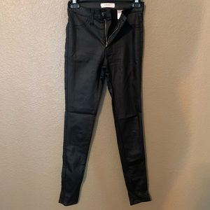 High waisted pleather pants